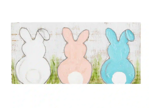 Painted Bunnies Decorative Plaque