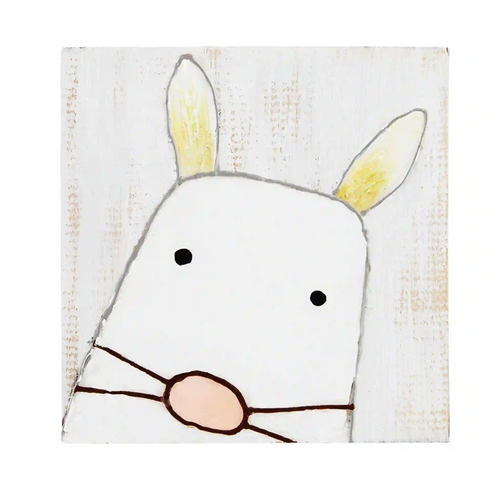 Painted Bunny Decorative Plaque