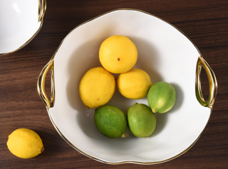 Golden Handle Large Round Bowl