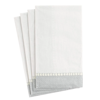 Linen Border Silver Paper Guest Towel