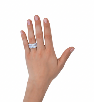 White Diamond CZ Emerald Cut Eternity Ring