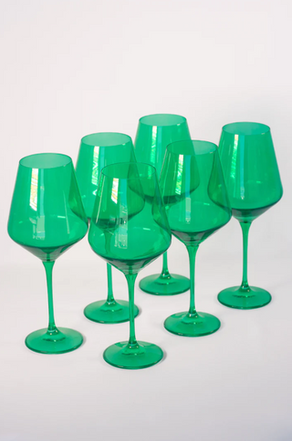 Kelly Green Estelle Stemmed Wine Glass