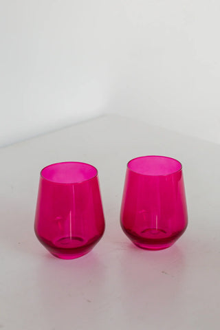 Fuchsia Estelle Stemless Wine Glass