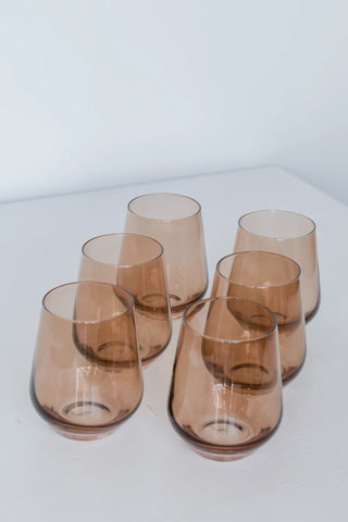 Amber Smoke Estelle Stemless Wine Glass