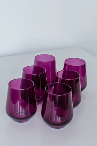 Amethyst Estelle Stemless Wine Glass