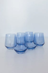 Cobalt Blue Estelle Stemless Wine Glass