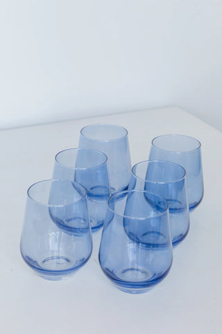 Cobalt Blue Estelle Stemless Wine Glass