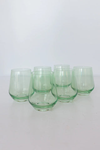 Mint Green Estelle Stemless Wine Glass