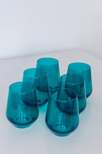 Teal Estelle Stemless Wine Glass