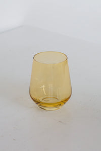 Yellow Estelle Stemless Wine Glass