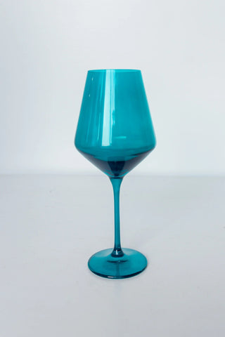 Teal Estelle Stemmed Wine Glass