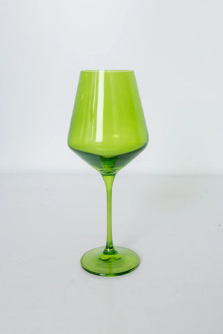 Forest Green Estelle Stemmed Wine Glass