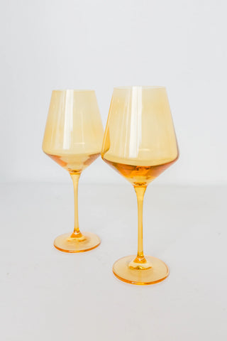 Yellow Estelle Stemmed Wine Glass