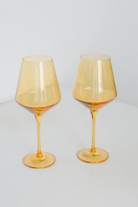 Yellow Estelle Stemmed Wine Glass