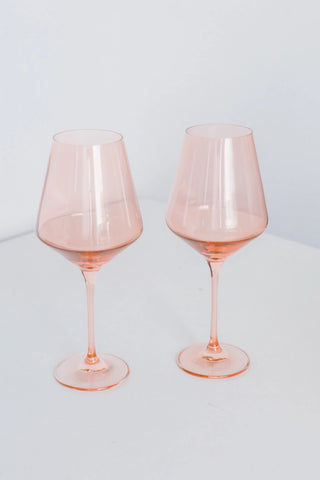Blush Pink Estelle Stemmed Wine Glass