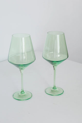 Mint Green Estelle Stemmed Wine Glass