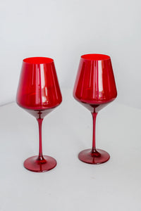Red Estelle Stemmed Wine Glass