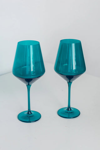 Emerald Green Estelle Stemmed Wine Glass