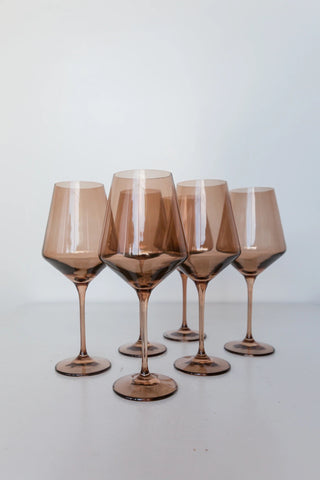 Amber Smoke Estelle Stemmed Wine Glass