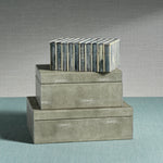 Moorea Shagreen Leather Box with Suede Interior - Large