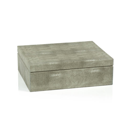 Moorea Shagreen Leather Box with Suede Interior - Large