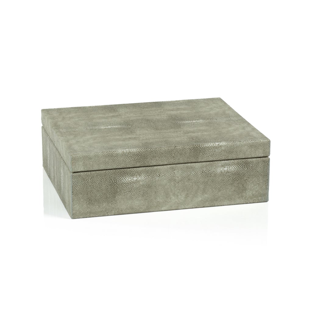 Moorea Shagreen Leather Box with Suede Interior - Large