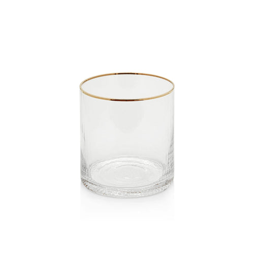 Optic Rock Glass with Gold Rim