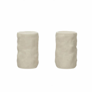 Sculpted Stoneware Salt & Pepper Shakers