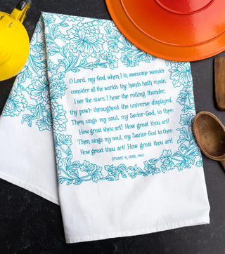 How Great Thou Art Hymn Tea Towel