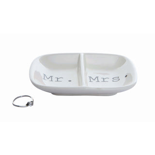 Mr. & Mrs. Ceramic Ring Dish