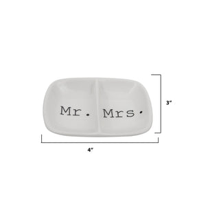 Mr. & Mrs. Ceramic Ring Dish