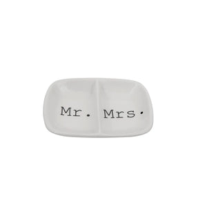 Mr. & Mrs. Ceramic Ring Dish