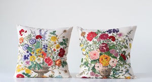Wildflower Floral Embroidered Pillow