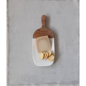 Marble Cheese/Cutting Board with Wood Handle
