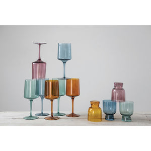 Colorful Stemmed Wine Glass