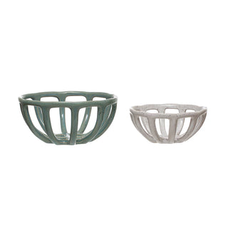 Stoneware Basket Bowls