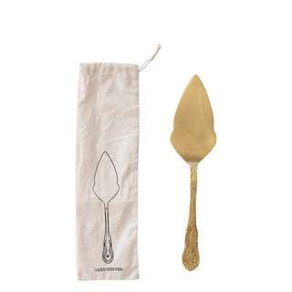 Brass Cake Server in Bag