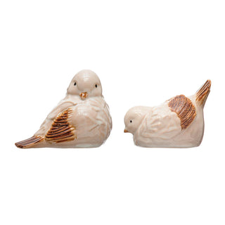 Cream & Brown Stoneware Bird