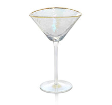 Aperitivo Triangular Martini Glass - Luster with Gold Rim