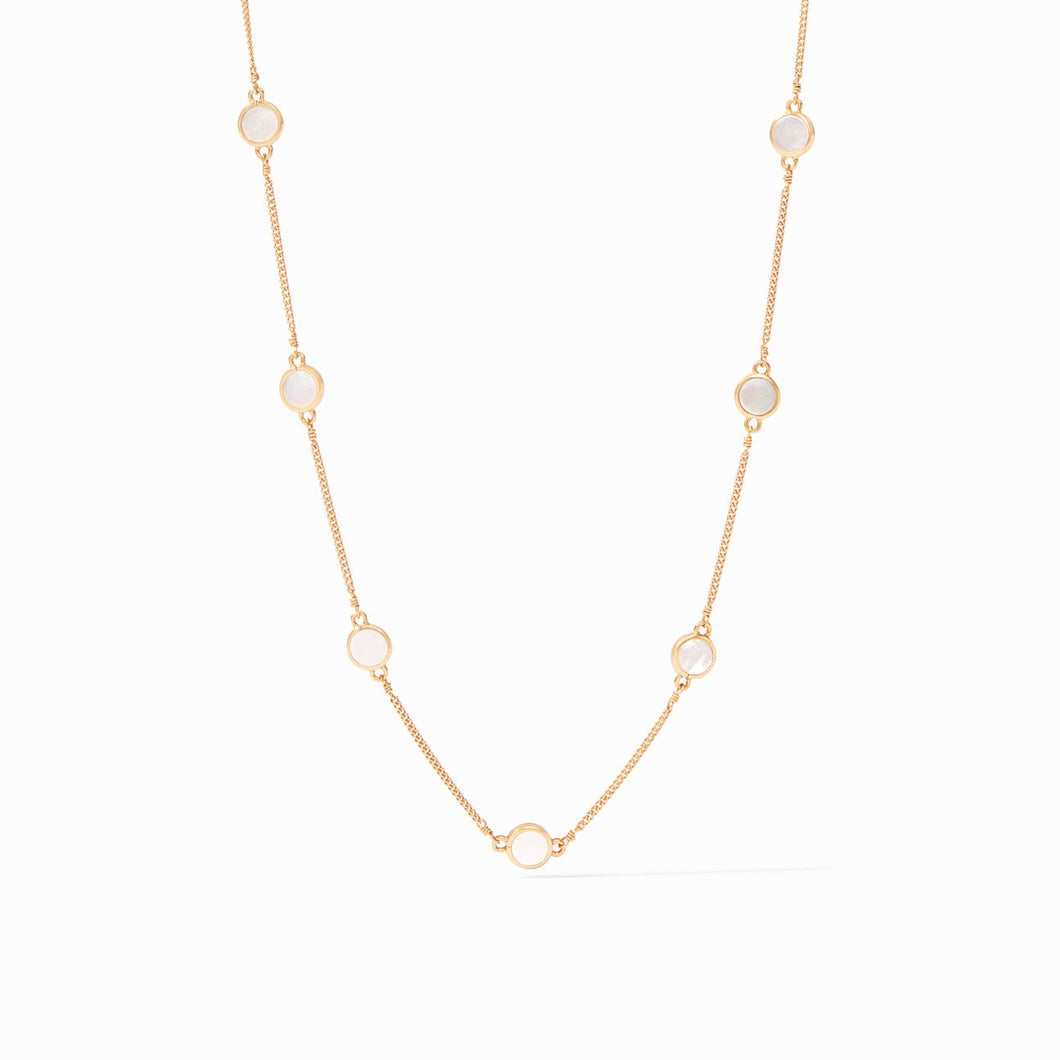 Valencia Delicate Station Necklace - Mother of Pearl