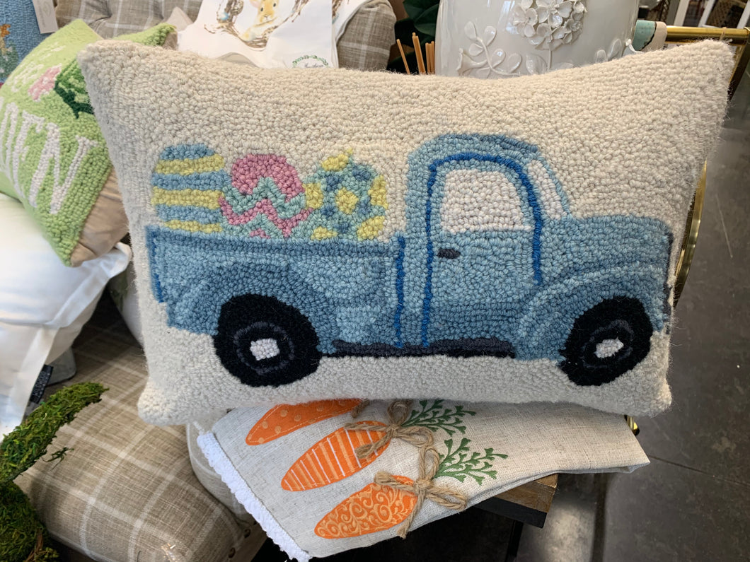 Truck with Easter Eggs pillow