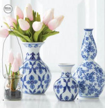 Floral cross porcelain bud vase