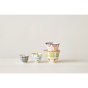 Hand-Stamped Stoneware Measuring Cups