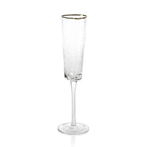 Aperitivo Triangular Champagne Flute- Gold Rim