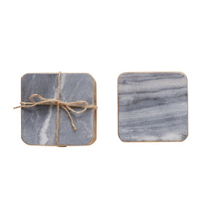 Square Marble Coasters Set of 4