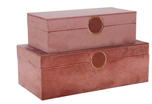 Velvet Jewelry Box in Blush Set of 2