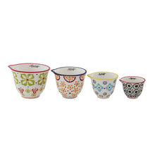 Hand-Stamped Stoneware Measuring Cups