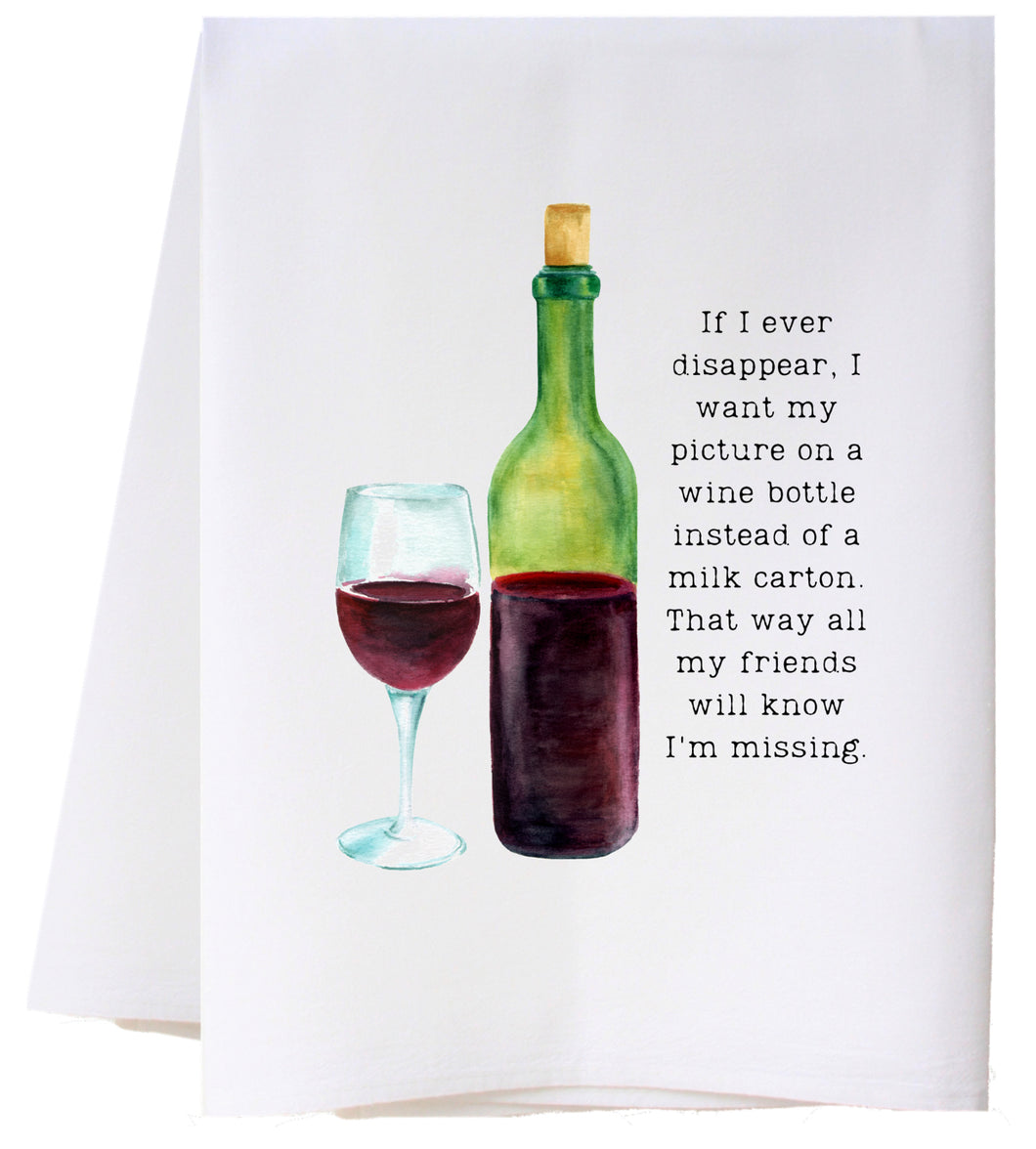 Picture on Wine Bottle Towel