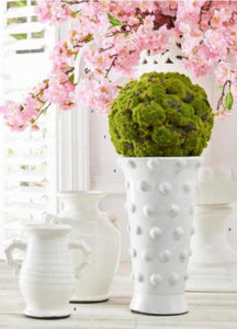Glazed Terra Cotta Cone Vase with Polka Dots