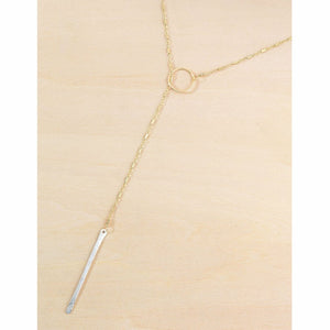 Silver Stem Lariat Necklace
